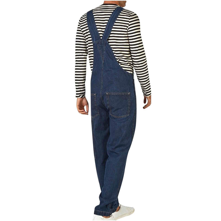 Herrer ærmeløs bukser i moderne denim-look med justerbare stropper og praktiske lommer Stilla