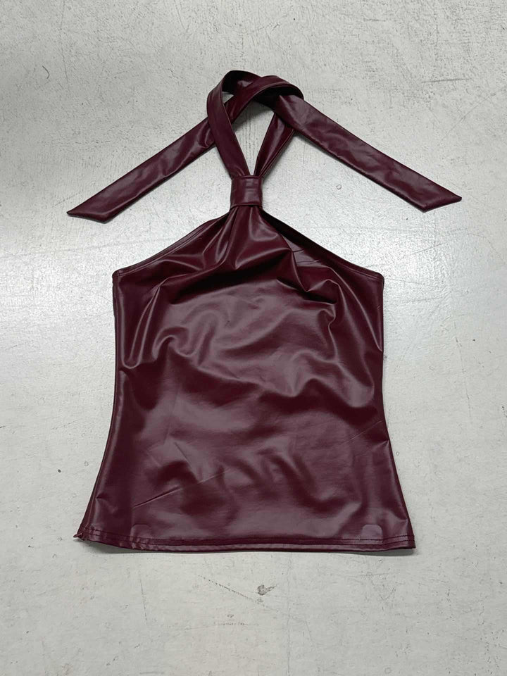 Dame Trendy top med asymmetrisk snit og høj krave Skovae
