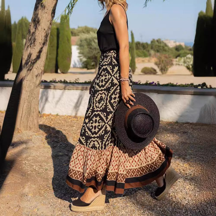 Kvinder Boho Maxi Nederdel med udskåret kant Stilla