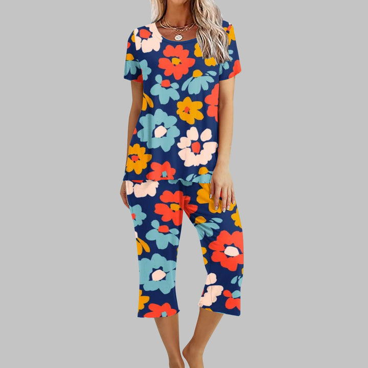 Dame fritidssæt med blomsterprint og behagelig pasform Stilla