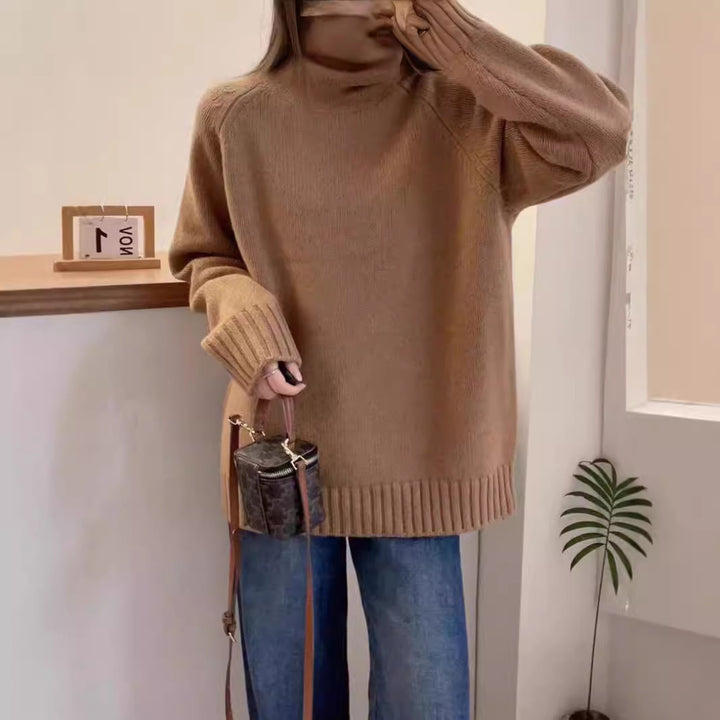 Femme Turtleneck Oversized Strikpullover Stilla