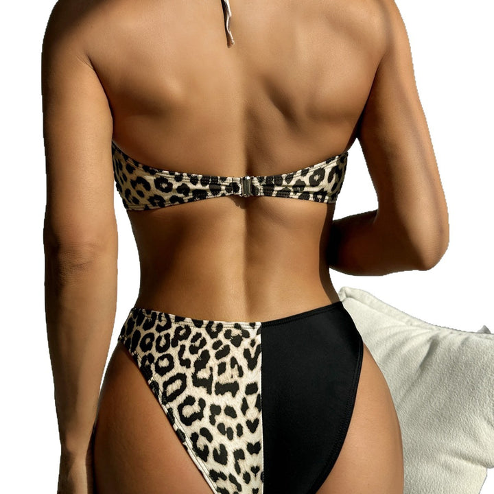 Dame Animal Print Bikini-Sæt med justerbare stropper og høj talje Stilla