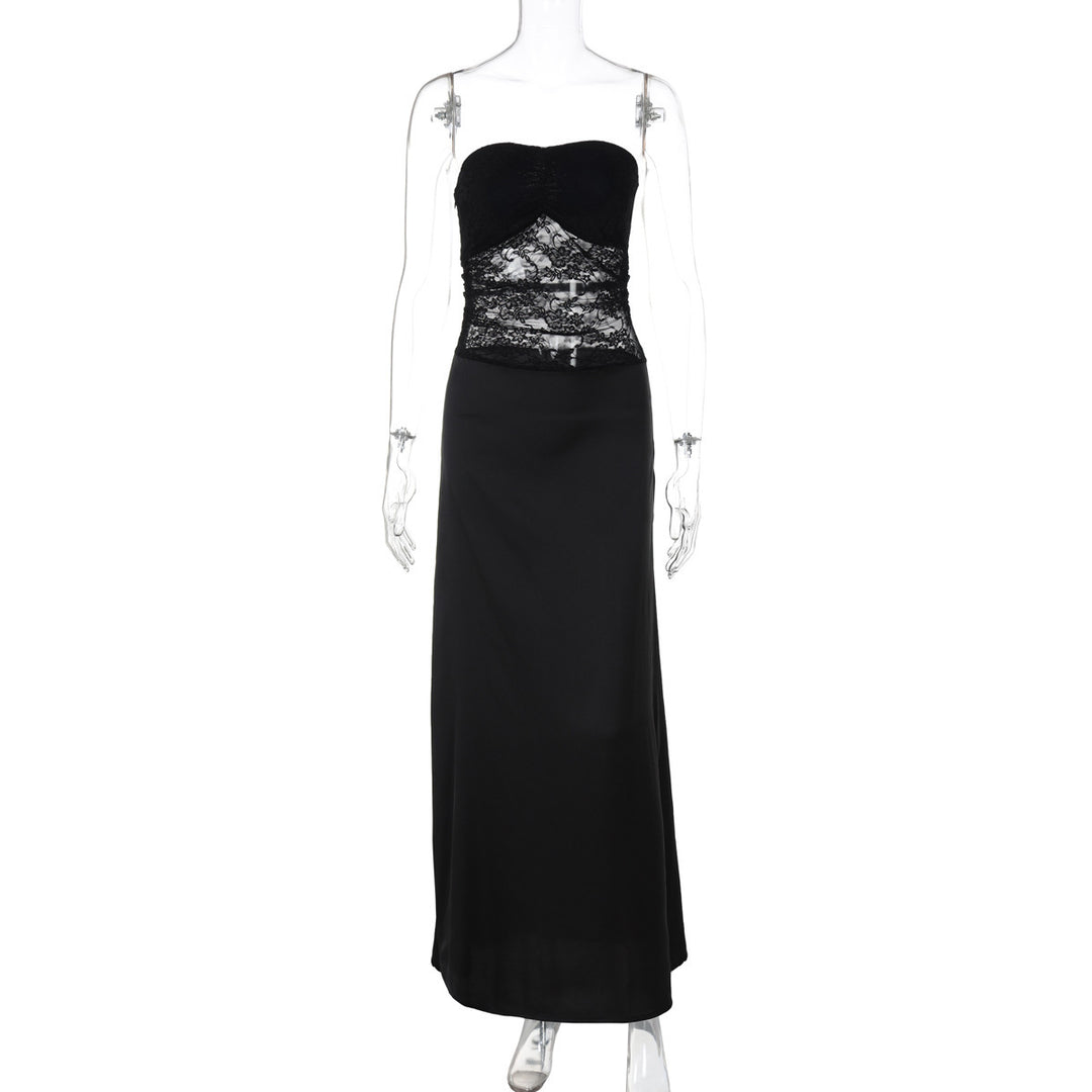 Dame Maxi-kjole med raffineret spidsetop og elegant snit Stilla