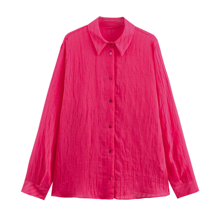 Femme Letvægt Tekstureret Button-Up Skjorte Stilla