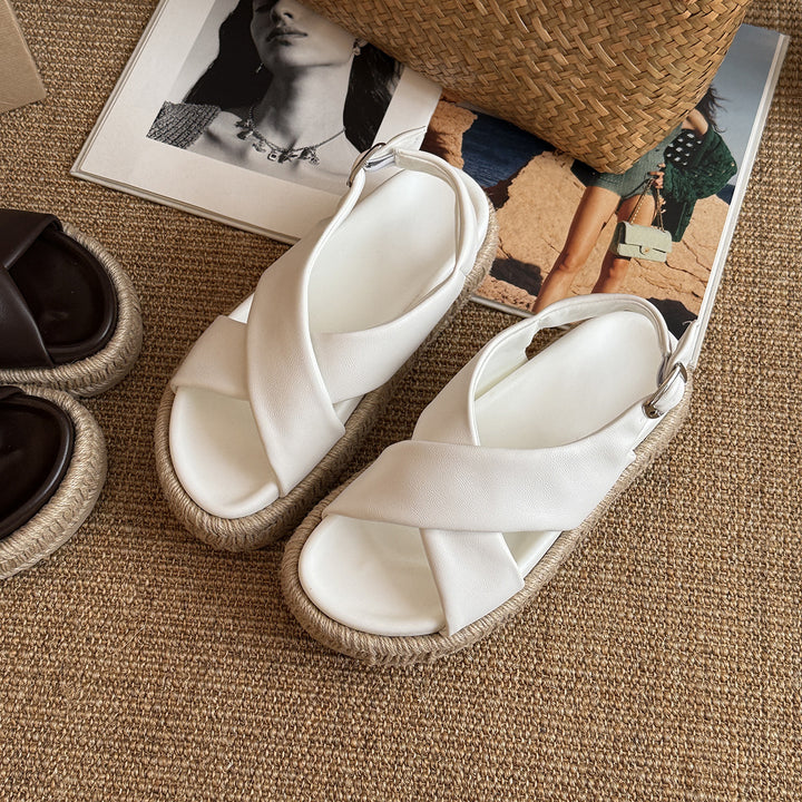Femme Cross-Strap Espadrille Sandaler Stilla