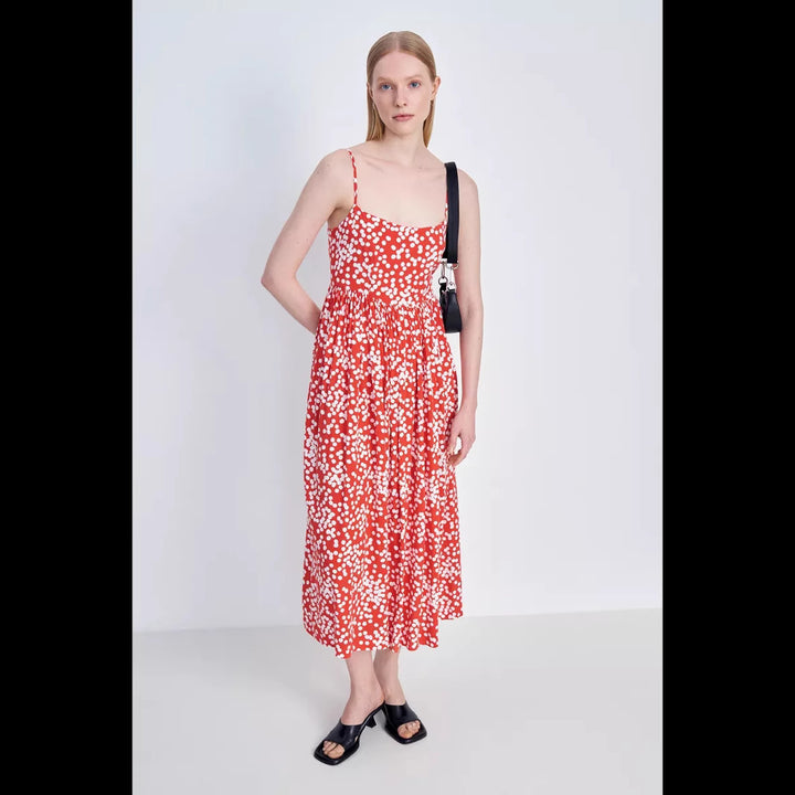 Dame maxikjole i afslappet boho-stil med stropper Stilla