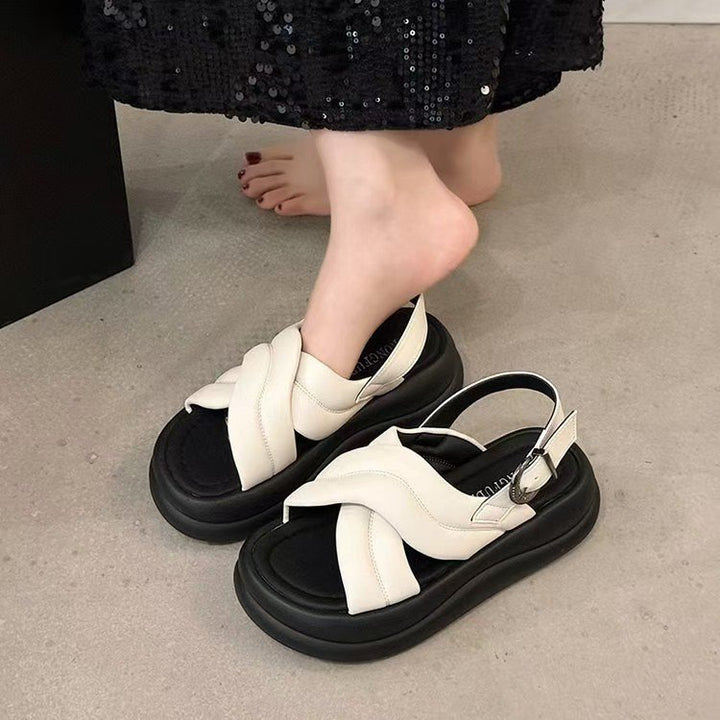Dame komfortable rem sandaler med fashionable knude-design og ergonomisk sål Stilla
