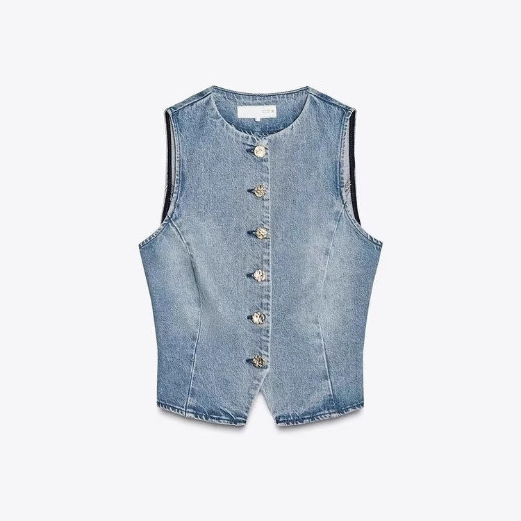 Femme Højtaljede Bredbensk Fald-Denim-Bukser Stilla