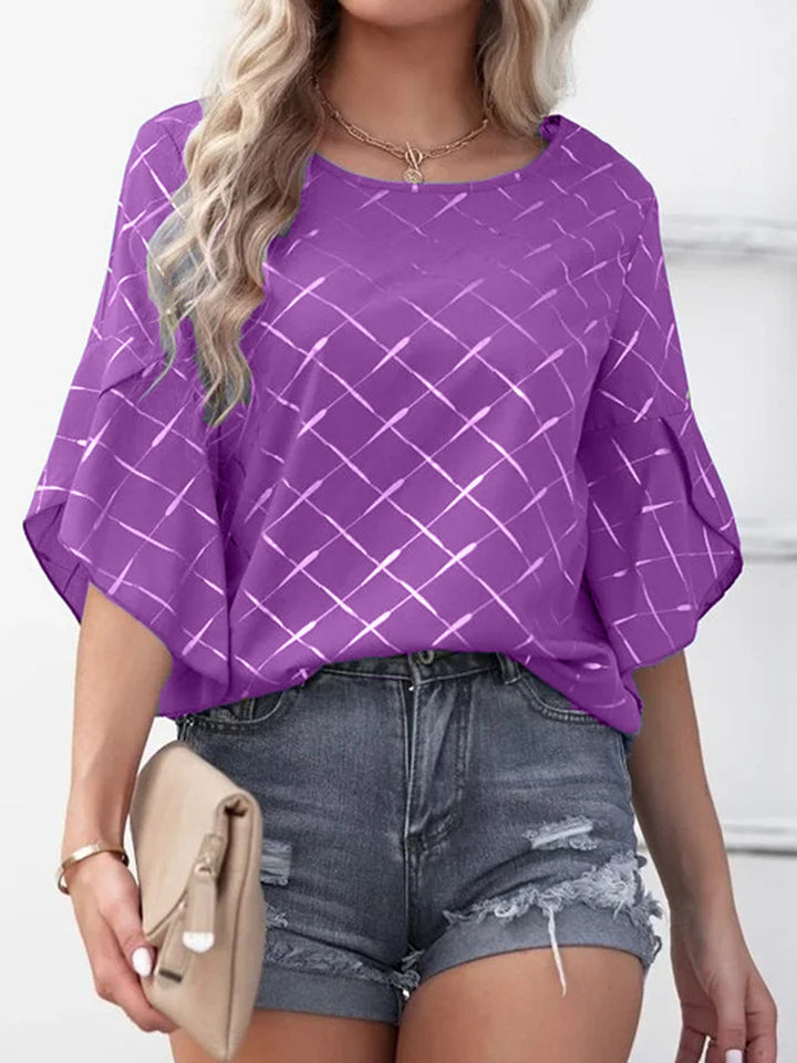 Dame Elegant og luftig bluse med geometrisk mønster Stilla