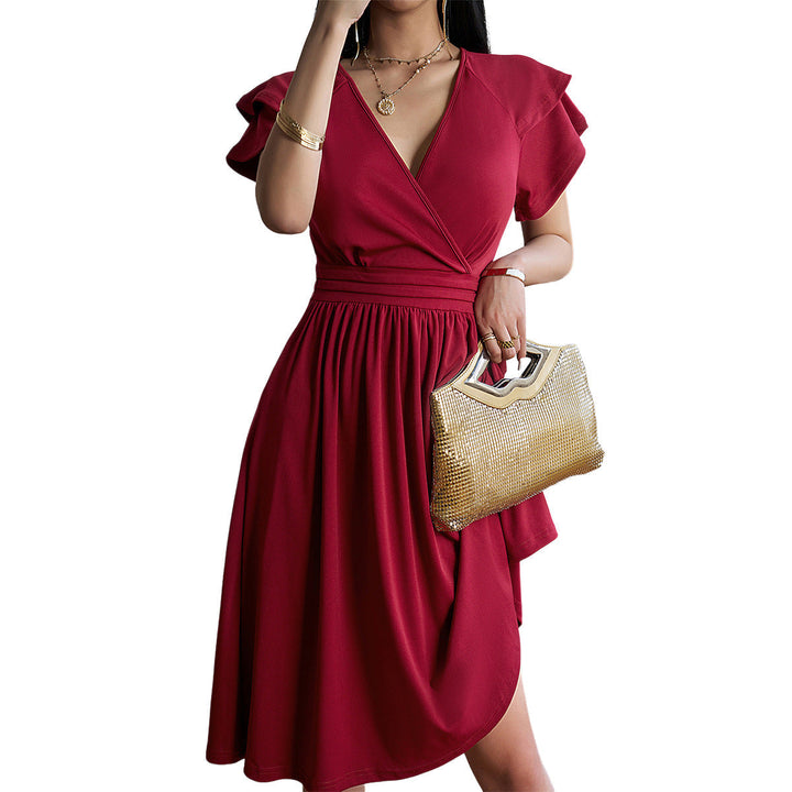 Stilla | Elegant Midi Kjole Med V-Hals