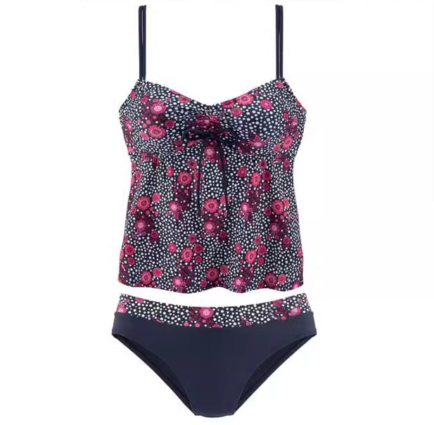 Dame Tankini sæt med blomsterdesign og justerbare stropper Stilla