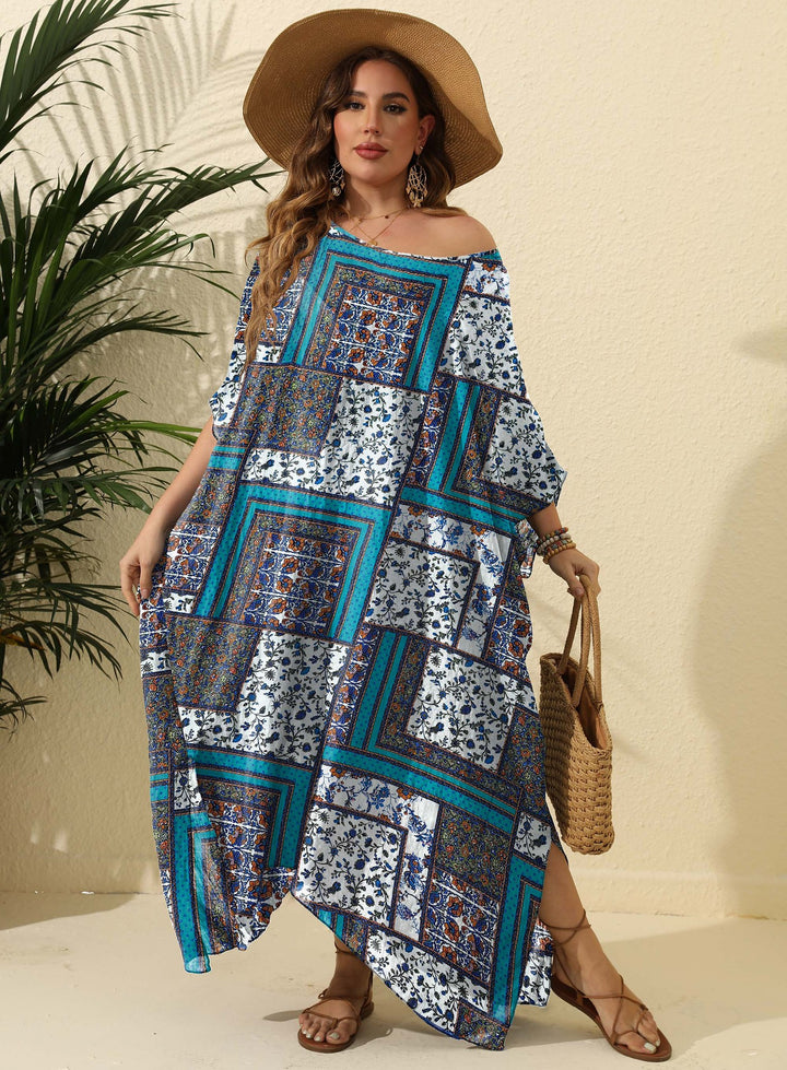 Dame Bohemian Print Maxi Kaftan Kjole Stilla