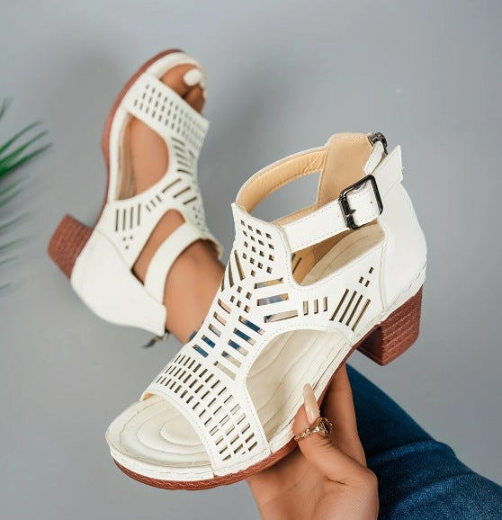 Dame Komfortable og stilfulde Riemchen-sandaler med elegante Cut-Out-detaljer Stilla