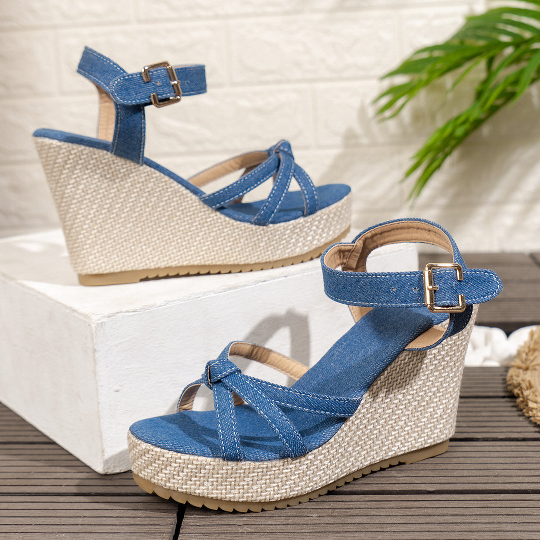 Damer Wedge Sandaler med elegant rem-design Stilla