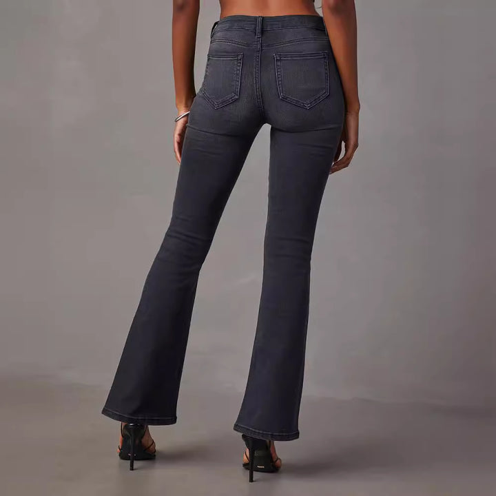 Damer flared jeans med højtskåret talje og moderne vask Stilla