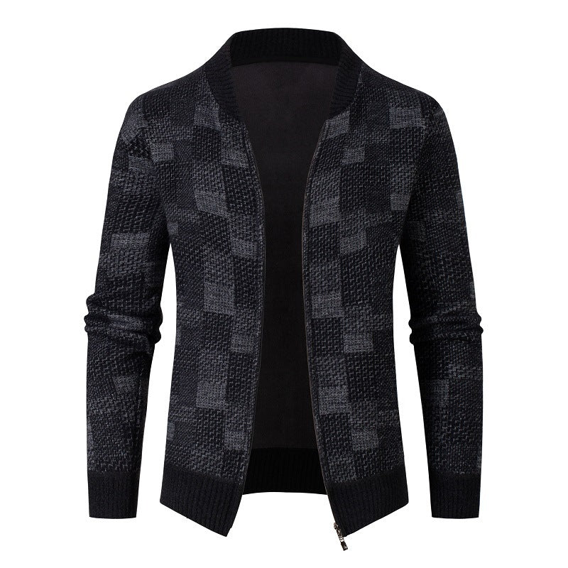 Herre struktureret strik Cardigan pullover Stilla