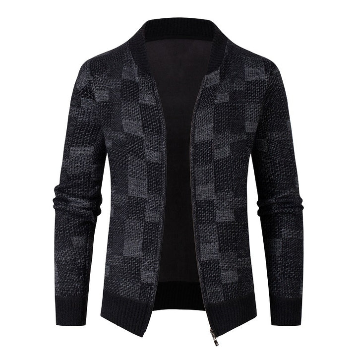 Herre struktureret strik Cardigan pullover Stilla