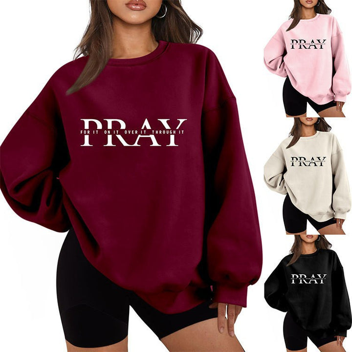 Kvinders sweatshirt med oversized snit og inspirerende print Stilla