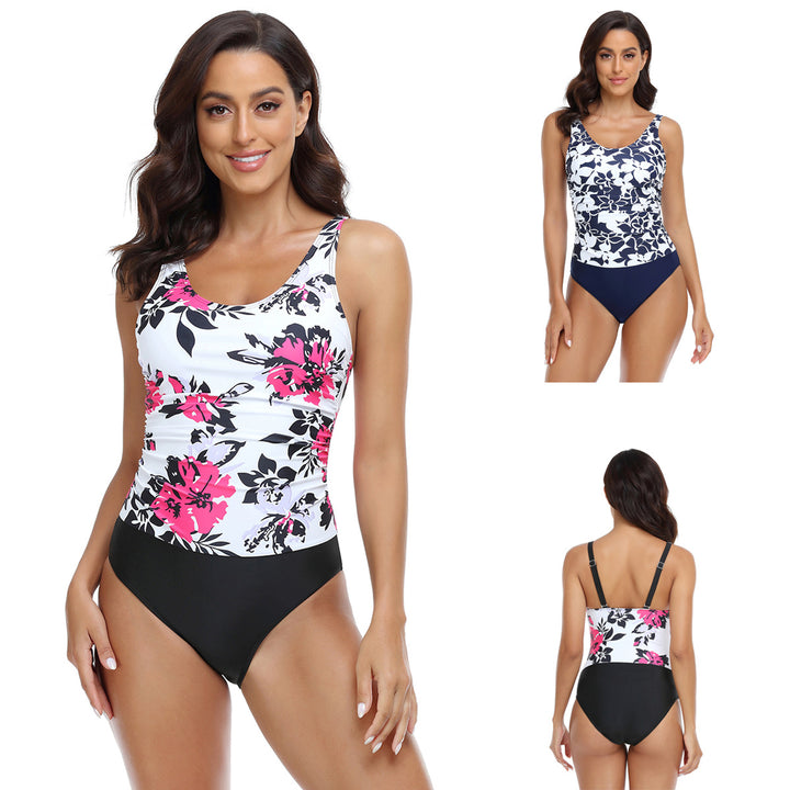 Dame Tankini med blomsterdesign og figursyet snit Stilla
