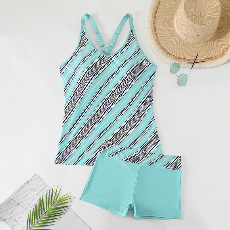 Damer Sporty Tankini-sæt med stilfulde stropper og moderigtig snit Skovae