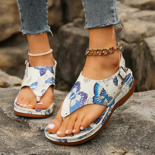 Dame flip-flops med blomstermotiv og skridsikker sål Stilla