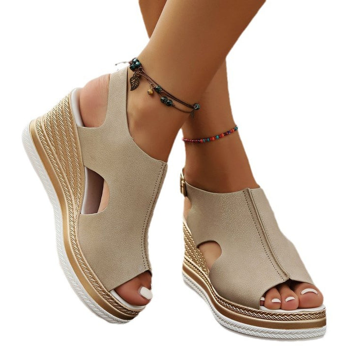 Dame Wedge-sandaler med elegant og åndbart overmateriale Stilla