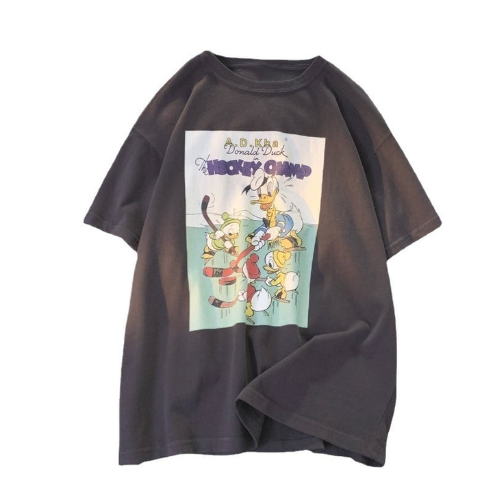 Dame T-shirt med historisk comic-print og casual snit Stilla