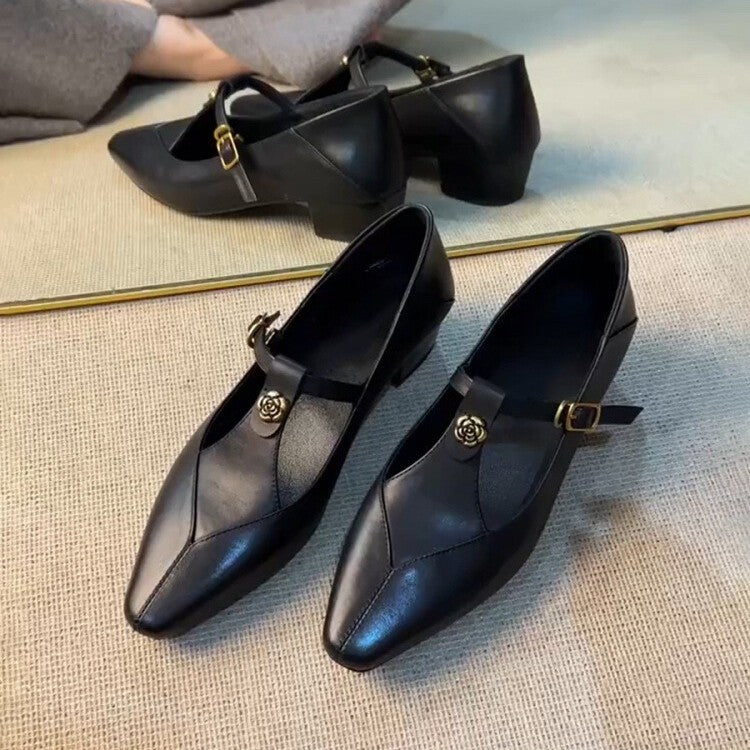 Dame elegante spidse Slingback Ballerinaer med dekorativt spænde-design Stilla
