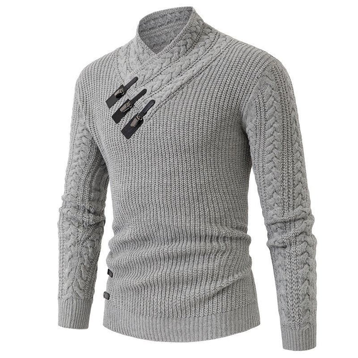 Herre Høj kvalitet Kabel strik Pullover Sweater Stilla