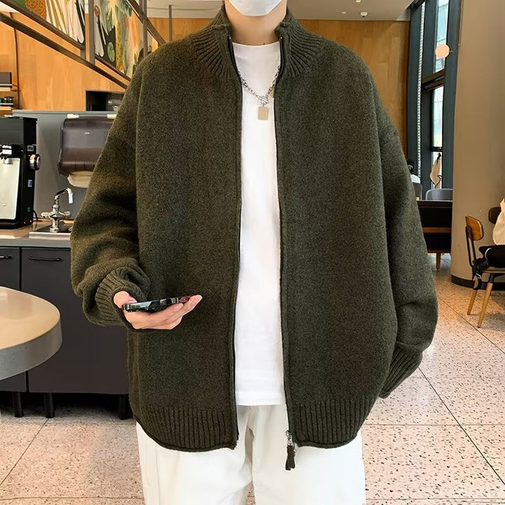 Herrer mode strikjakke med ståkrave og trendy detaljer Stilla