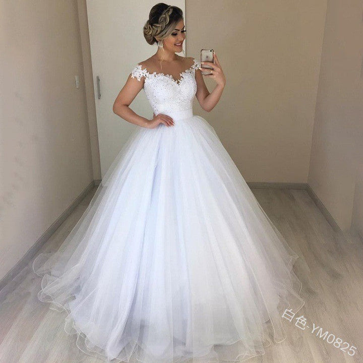 Stilla | Glamourøs Lace Trim Puff Tog Bryllupsdresses