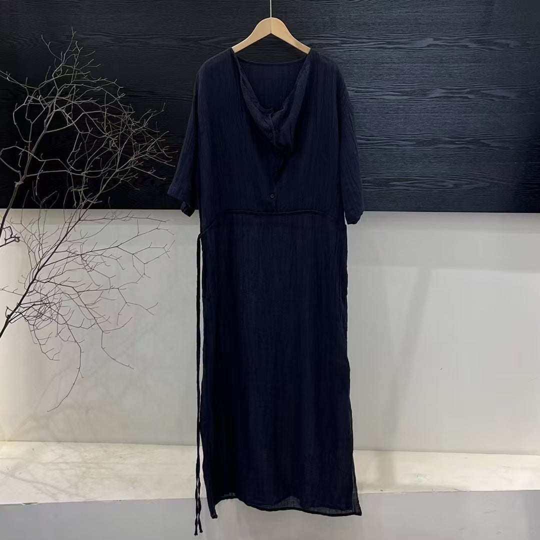 Femme Let Maxi-Kjole med Stilfuld Båndkrave Stilla
