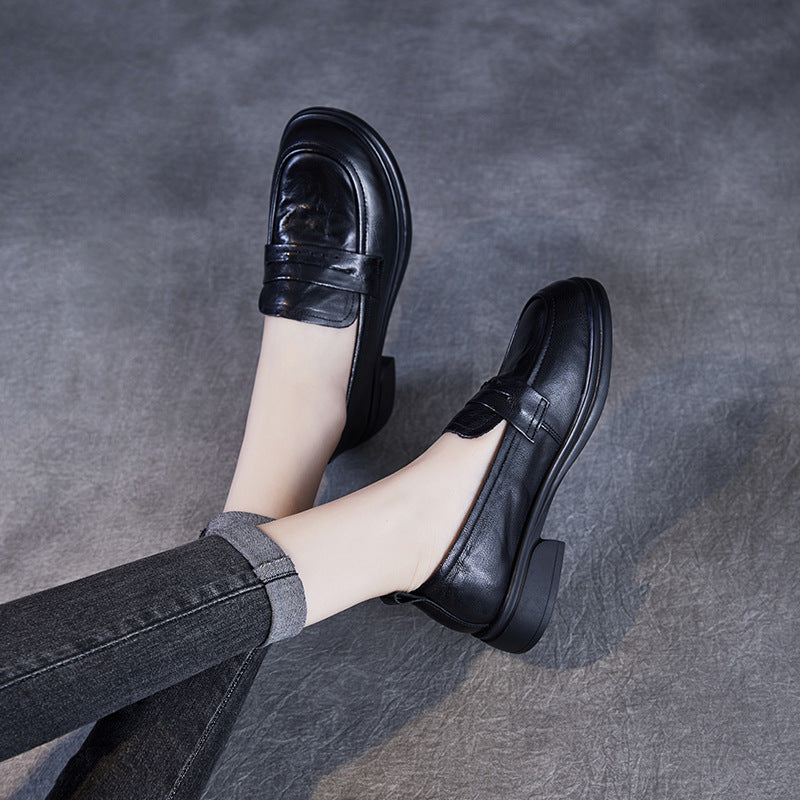 Dame Klassiske Læder Slip-On med Behageligt Sål Stilla