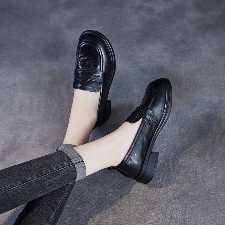 Dame Klassiske Læder Slip-On med Behageligt Sål Stilla