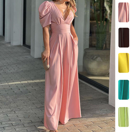 Dame jumpsuit med elegante puffærmer Stilla