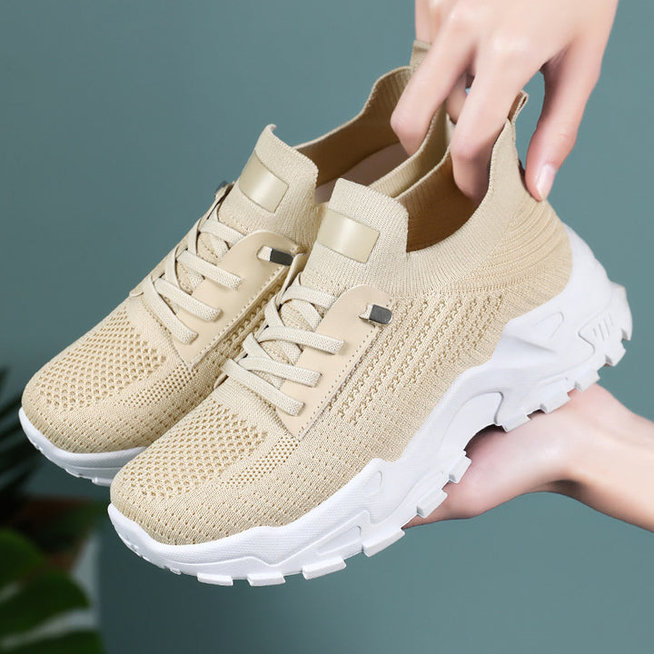 Dame Sporty Strik Sneakers med åndbar struktur og fleksibel sål Stilla