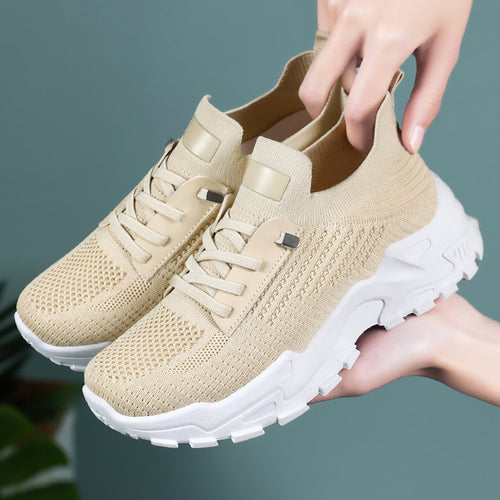 Dame Sporty Strik Sneakers med åndbar struktur og fleksibel sål Stilla
