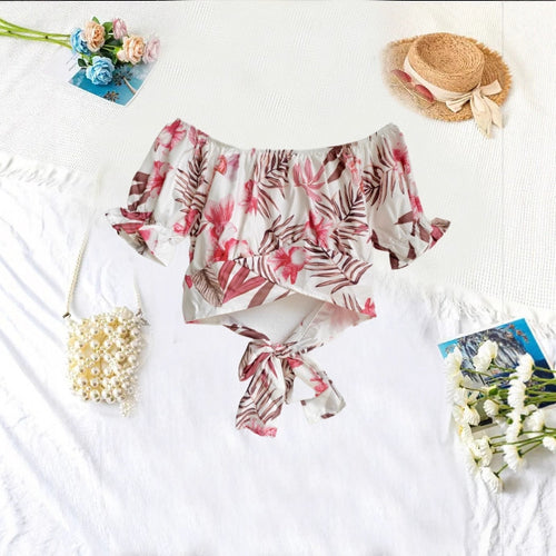 Dame Paisley Print Off-Shoulder Crop Top Stilla