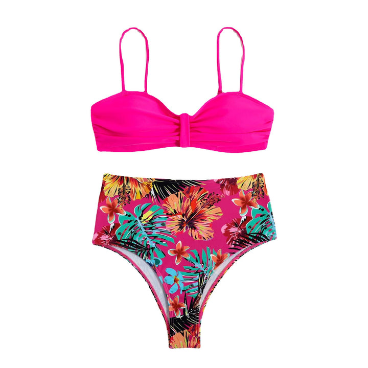 Dame bikinisæt med høj talje og blomstret design Stilla