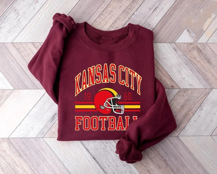 Kvinder Oversized Sweatshirt med nostalgisk fodboldmotiv Skovae