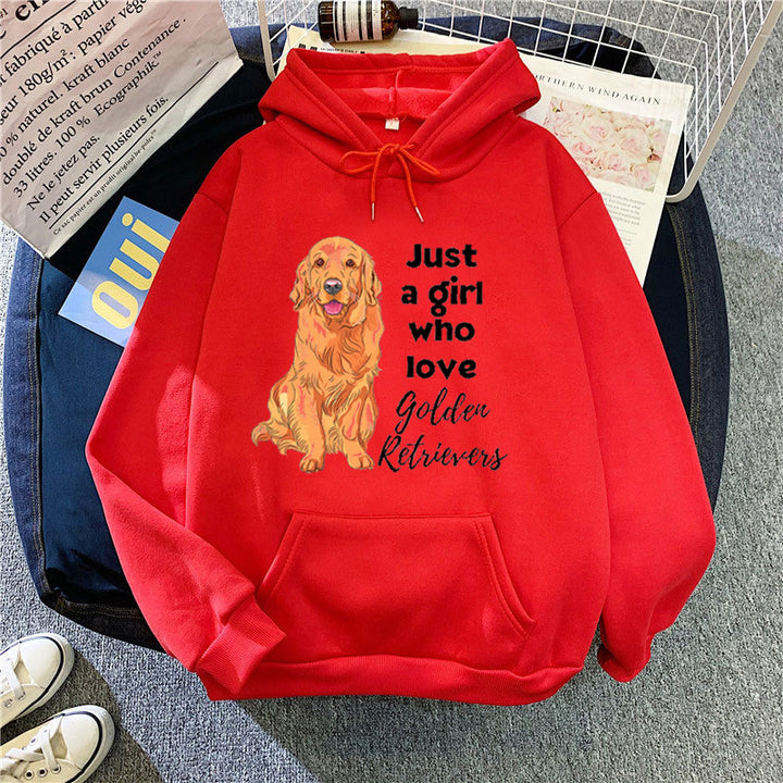 Kvindernes Hoodie med Kærlig Golden Retriever Motiv Skovae