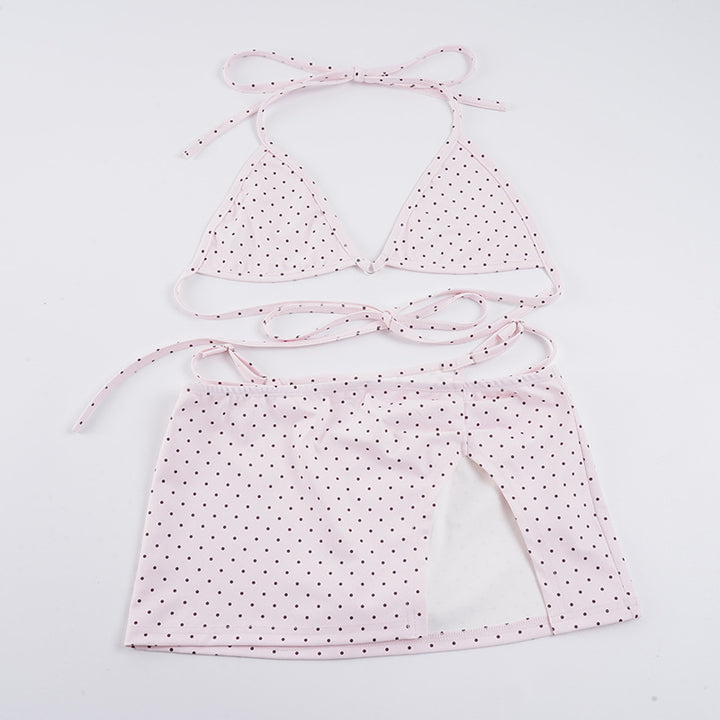 Damen Bikini-Set mit verstellbaren Trägern und zarten Punkten Skovae