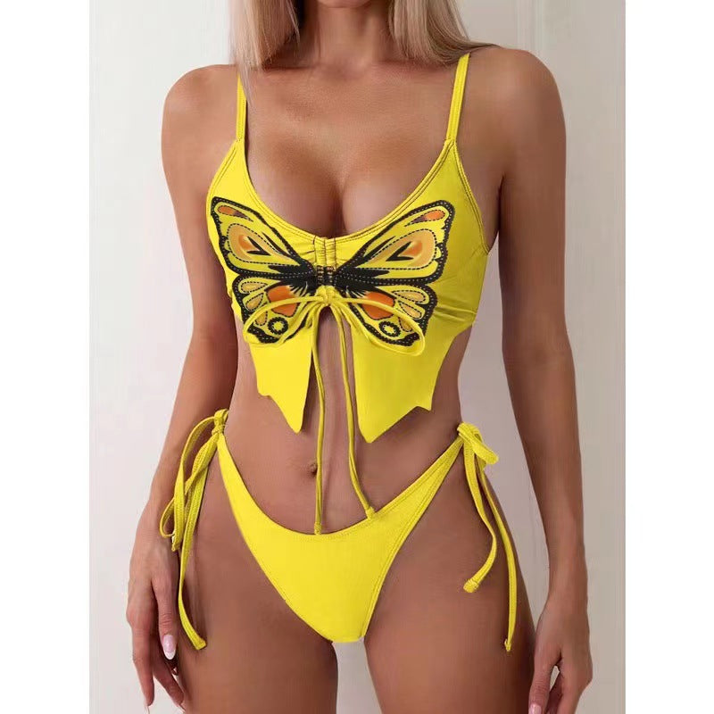 Dame bikini-sæt med raffineret sommerfugledesign og justerbare stropper Stilla