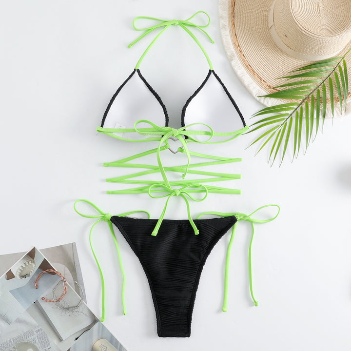 Dame Hjerte-Detalje Trekant Bikini Sæt Stilla