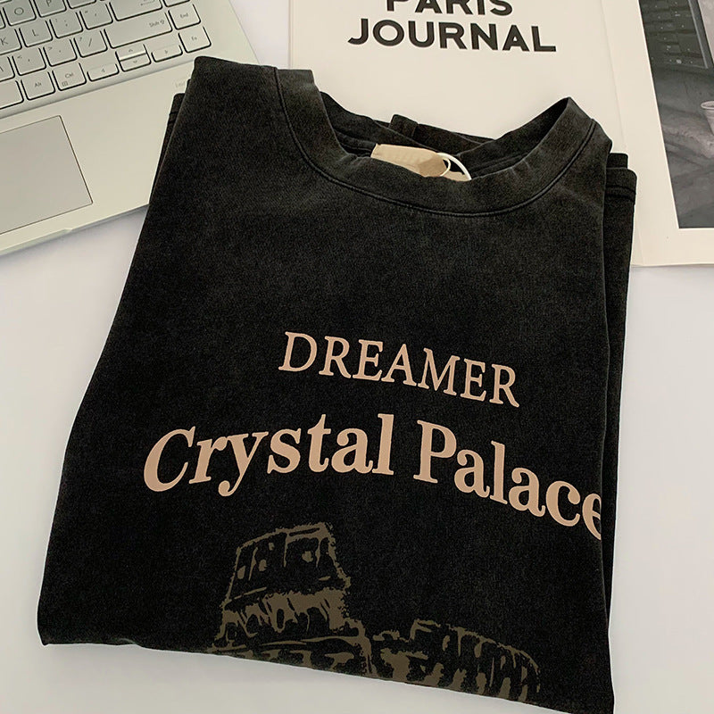 Dame afslappet T-shirt med kreativt grafikelement og afslappet snit Stilla