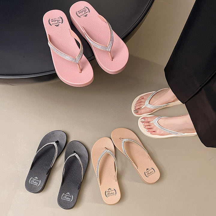 Dame Komfortable Flip-Flops med glitrende detaljer og ergonomisk sål Stilla