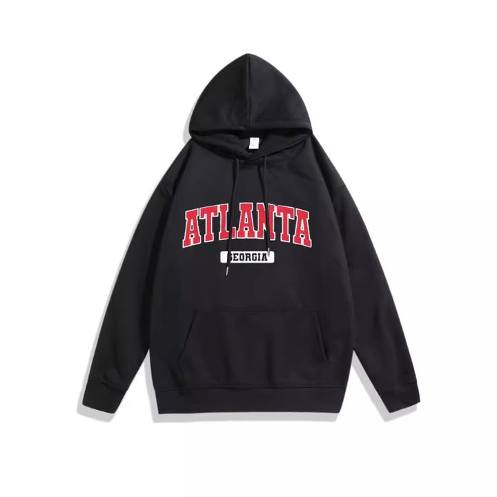 Kvinders hoodie med stilfuld Atlanta print Skovae