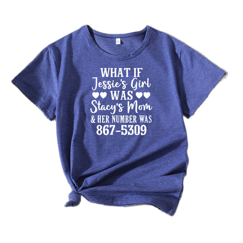 Dame Fritids Humoristisk Grafisk T-shirt Stilla