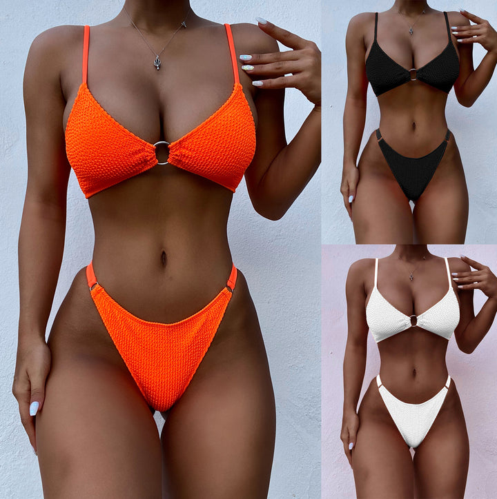 Dame Triangel-Bikini med justerbare stropper og elegant bindedetalje Stilla