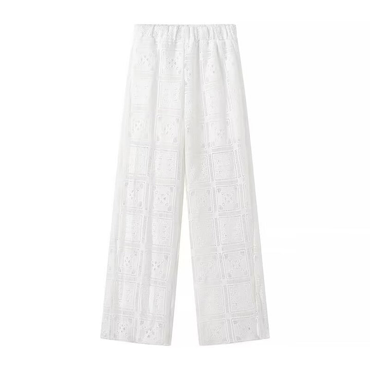 Dame Lettere Sommerbukser med broderet design og elastisk talje Stilla